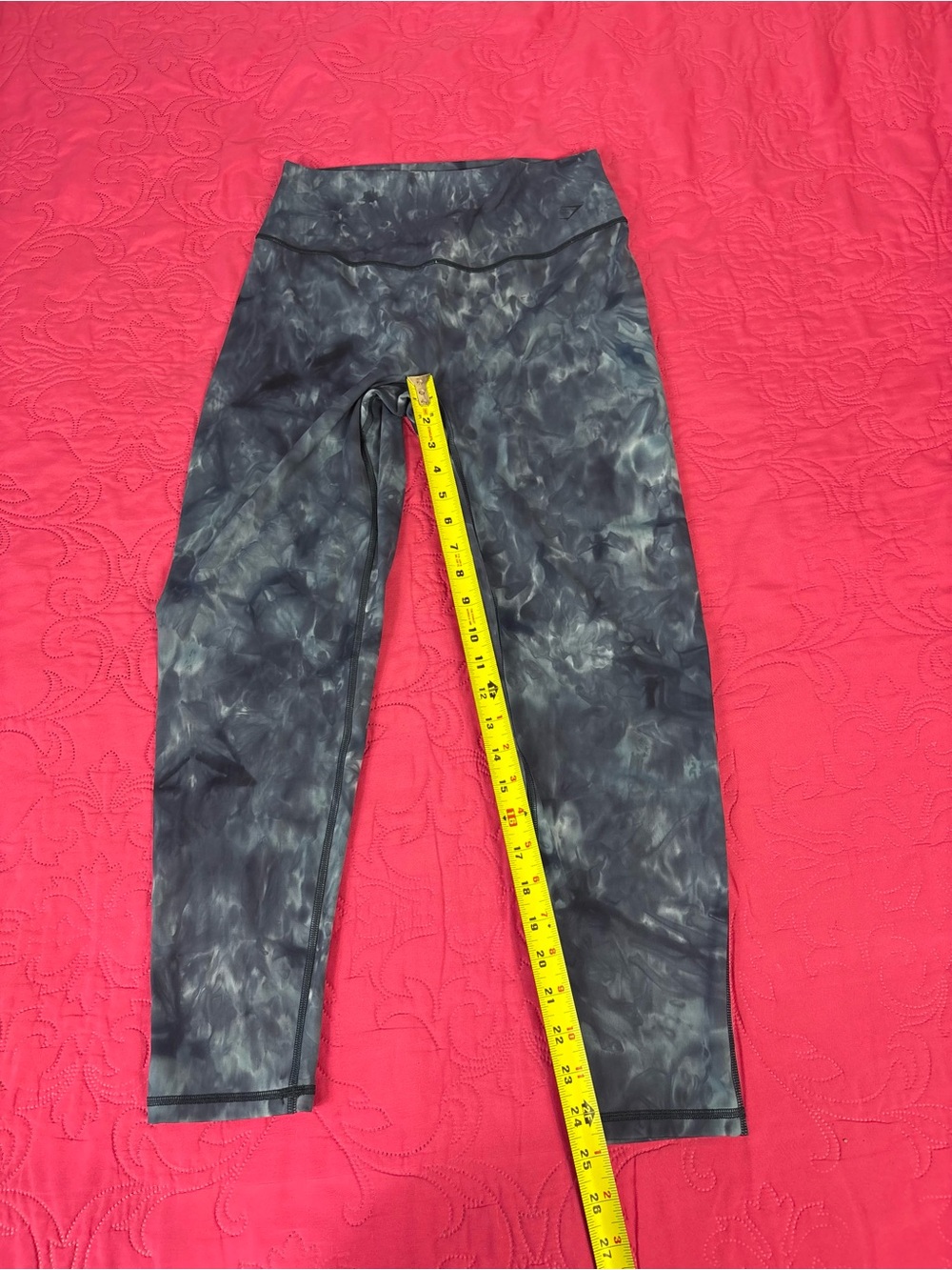 Gymshark Black & Gray Marble-Print High-Waist Leggings - Picture 8 of 9